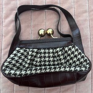 Aldo Brown Croc-Embossed Bag